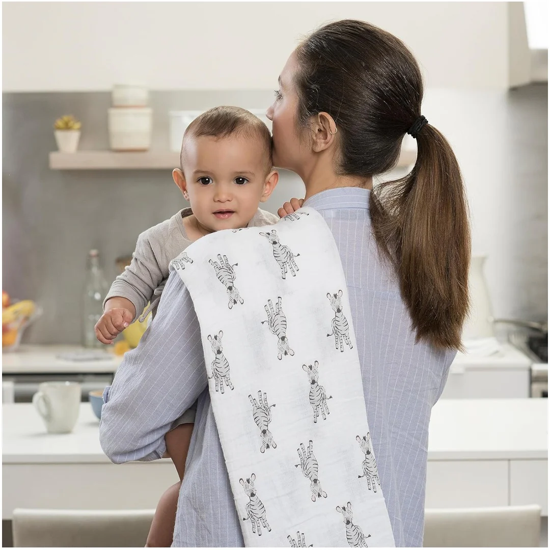 Aden + Anais - 4Pk Muslin Swaddles, Safari Babes - Image 6