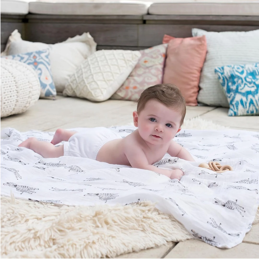Aden + Anais - 4Pk Muslin Swaddles, Safari Babes - Image 7