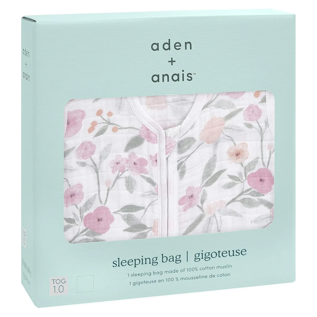 Aden + Anais Sleeveless Muslin Sleeping Bag Coton 0-6M - Mon Fleur - Image 3