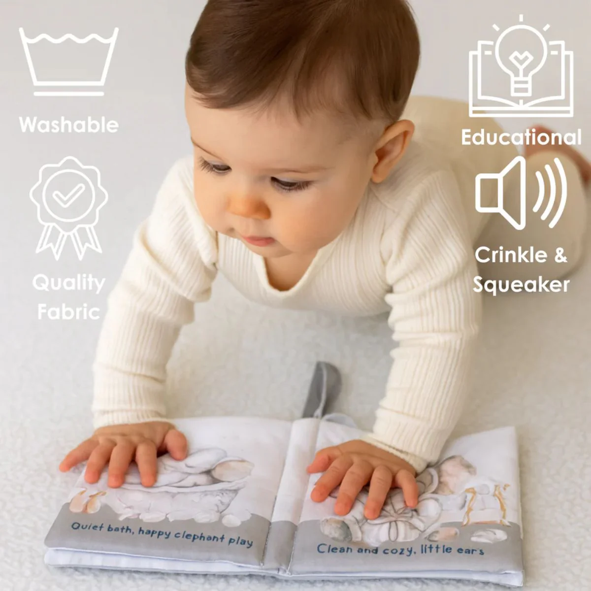 Ali+Oli Baby Cloth Crinkle Book – Bubble Bath - Image 10