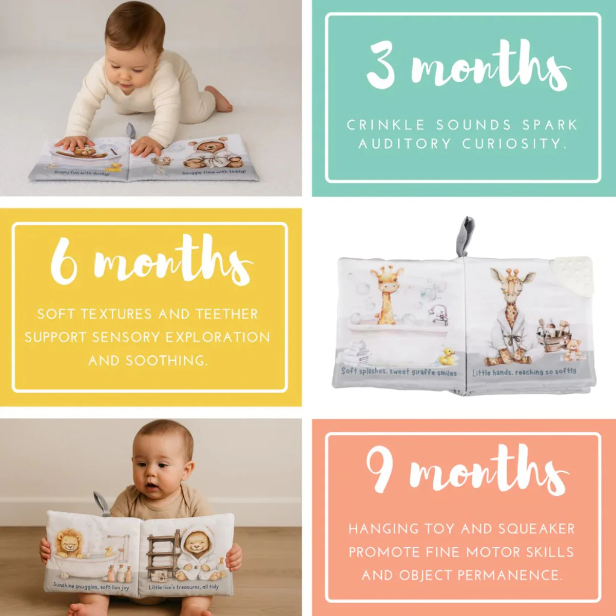 Ali+Oli Baby Cloth Crinkle Book – Bubble Bath - Image 11