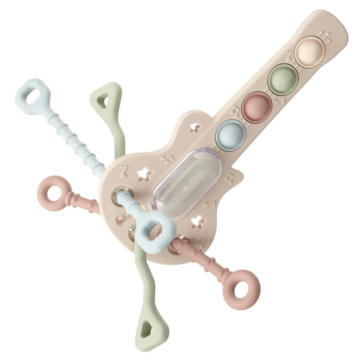 Ali+Oli Guitar-Shaped Sensory Pull & Teether Activity Toy - Image 4