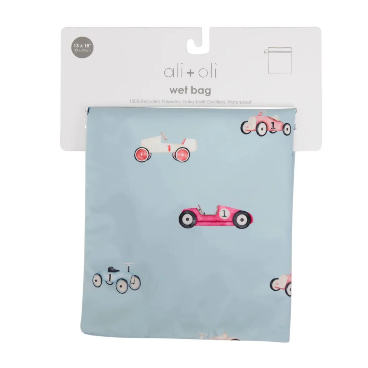 Ali+Oli Water Resistant Dual-Compartment Wet-Dry Bag - Retro Cars - Image 6