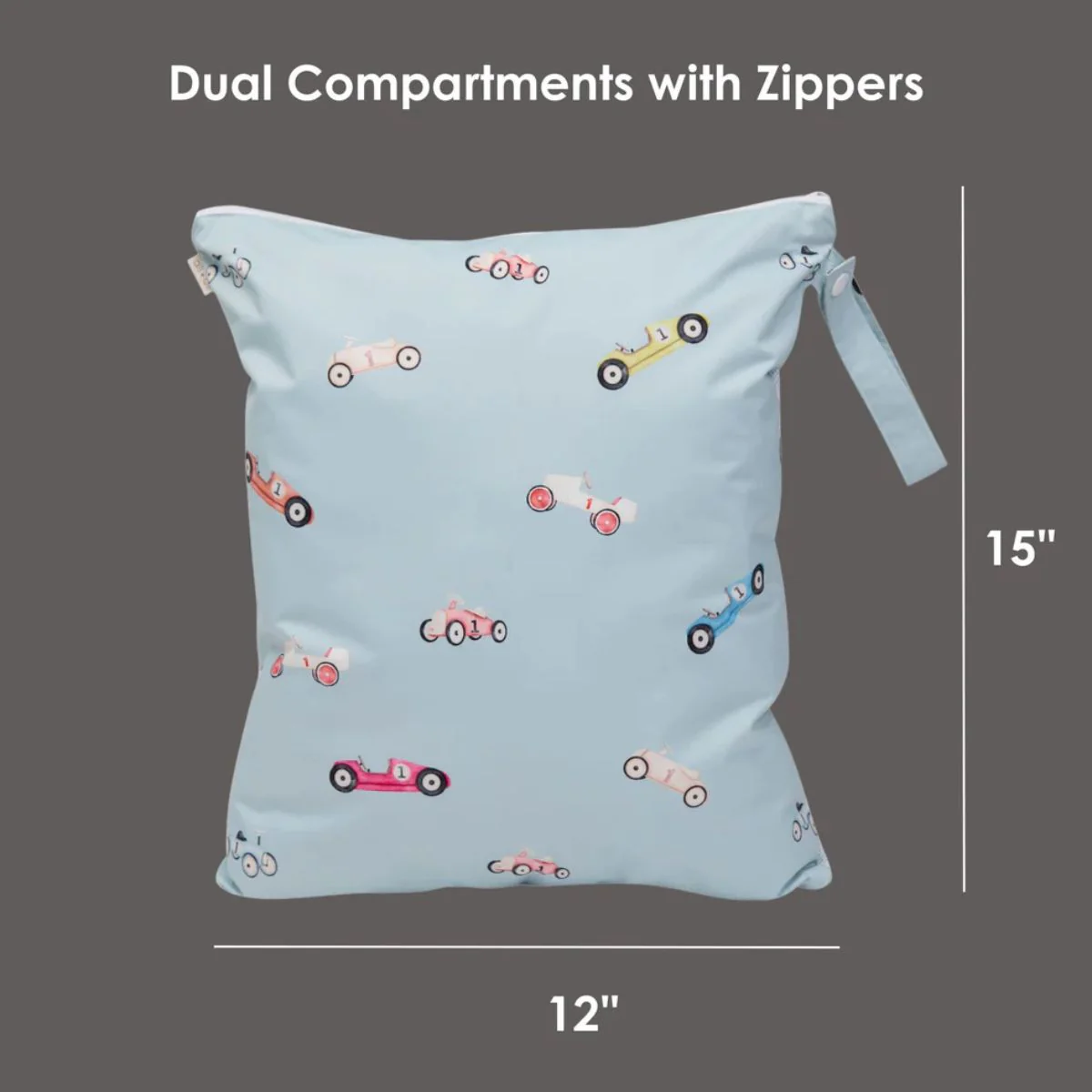 Ali+Oli Water Resistant Dual-Compartment Wet-Dry Bag - Retro Cars - Image 7