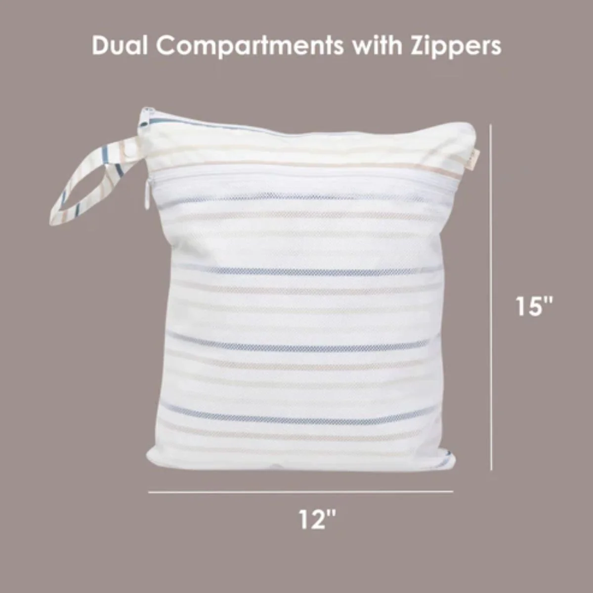 Ali+Oli Water Resistant Dual-Compartment Wet-Dry Bag - Stripes - Image 6