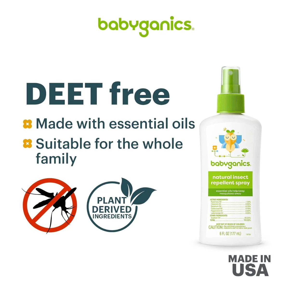 Babyganics Natural Insect Repellent Spray 6 Oz - Image 3