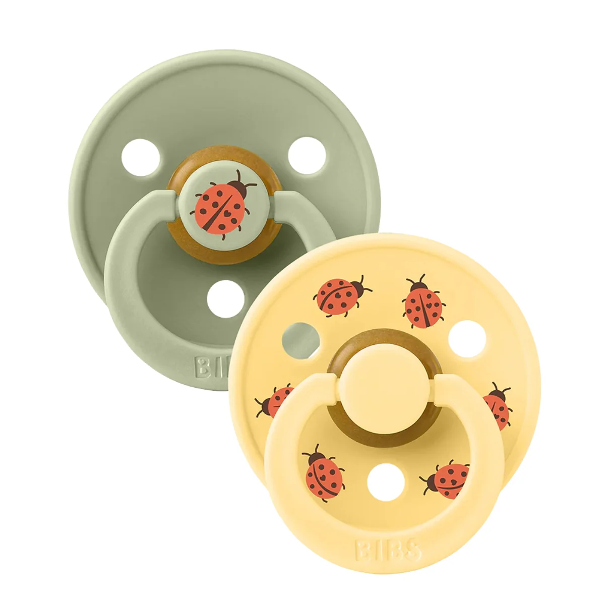 Bibs STUDIO Colour 2 PACK Ladybug - Sage/Pale Butter - 2 ( 6M +)