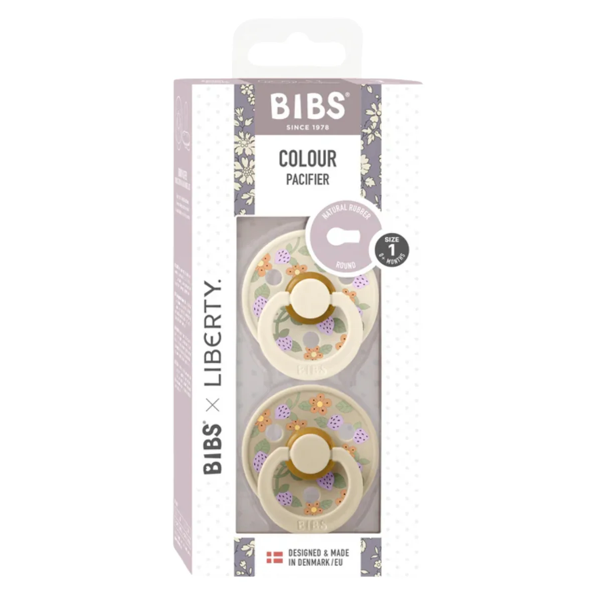 BIBS x LIBERTY Colour 2 Pack Strawberries and Cream - Ivory Mix - 2 ( 6M +) - Image 6