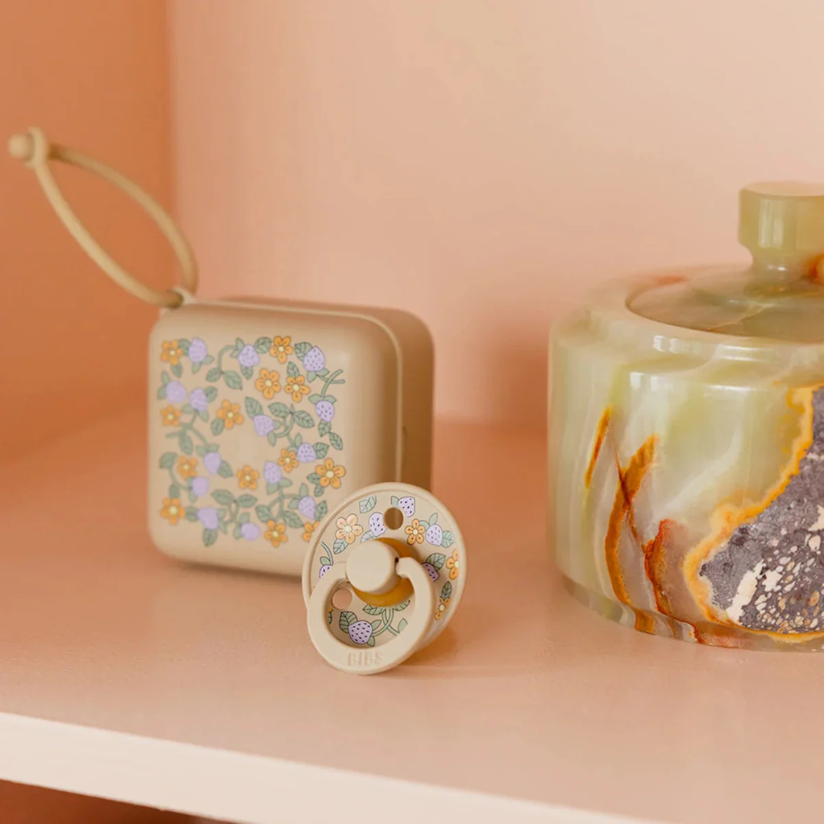 BIBS x LIBERTY Pacifier Box - Strawberries and Cream Vanilla - Image 3