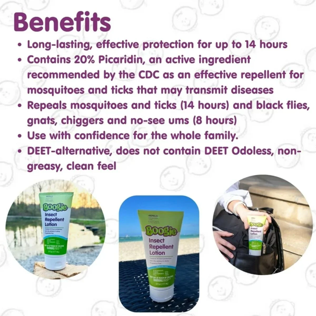 Boogie Insect Repellent Lotion with 20% Picaridin(Unscented) - 6.0 oz - Image 8