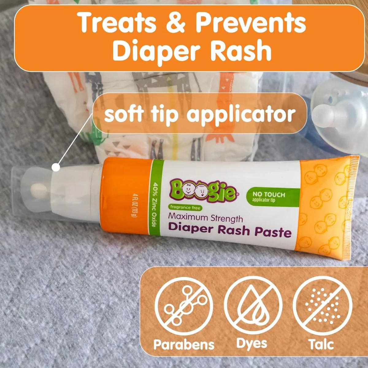 Boogie Maximum Strength Diaper Rash Paste 40% Zinc Oxide - 4 oz - Image 4