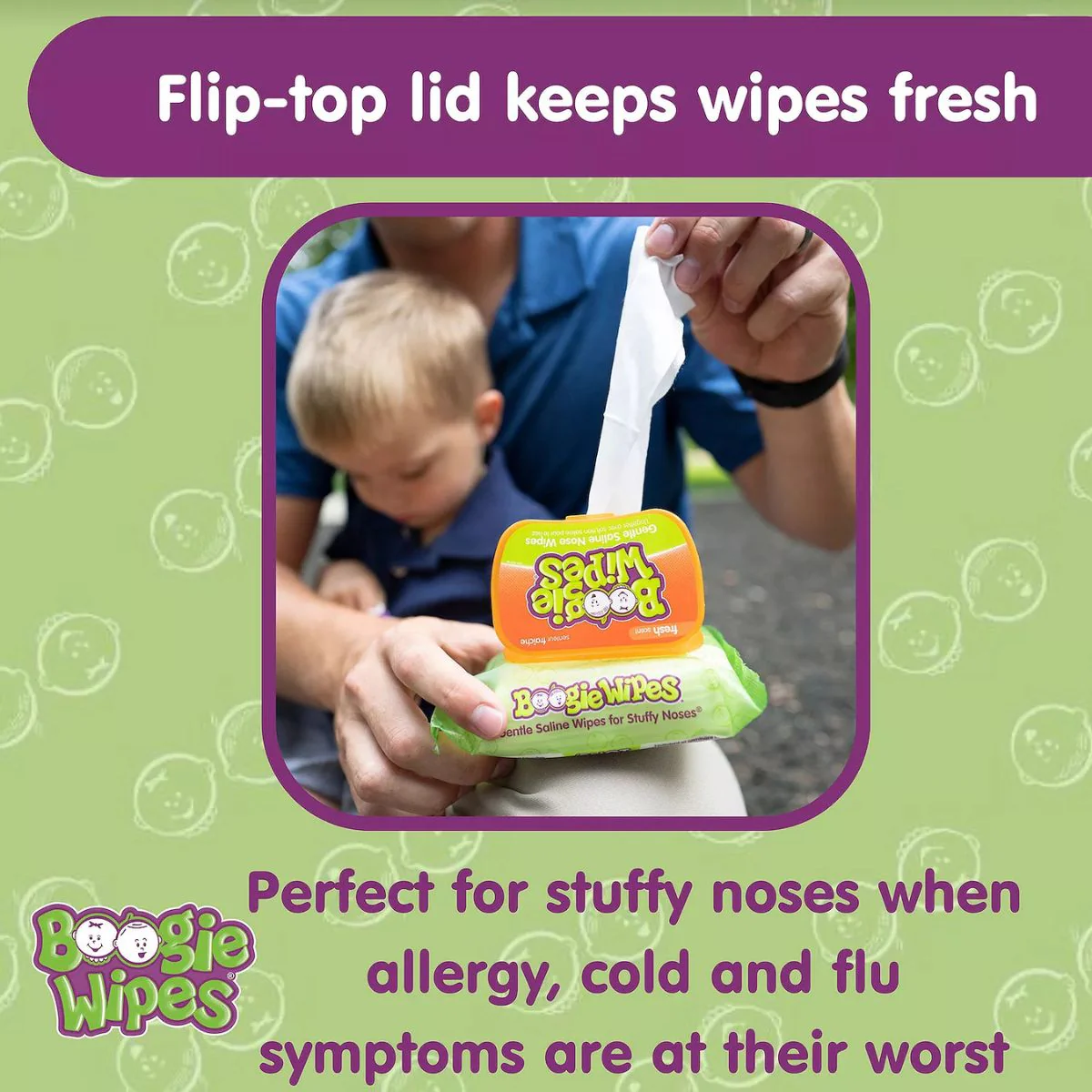 Boogie Wipes Saline Nose Wipes Unscented - 90 Count - Image 10