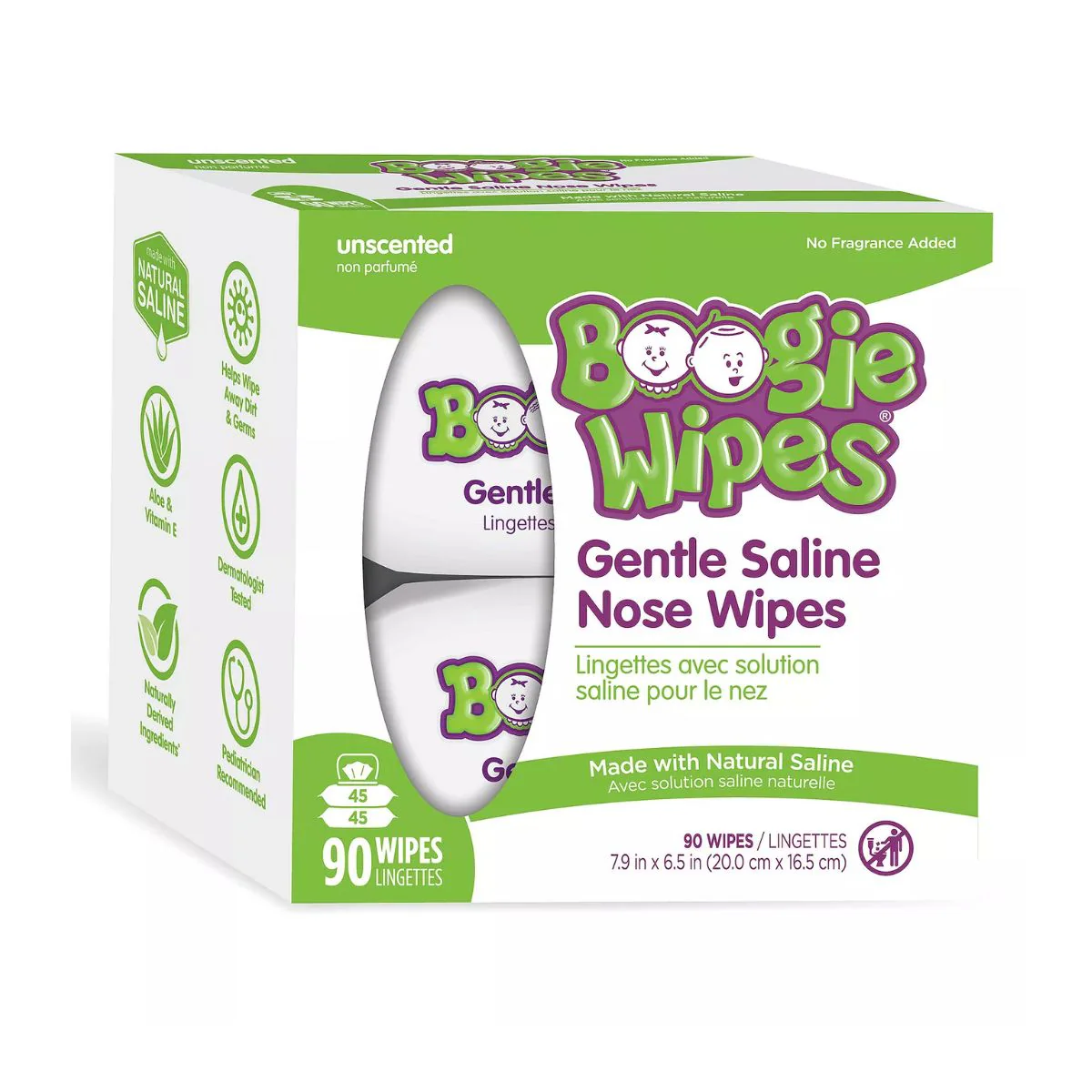 Boogie Wipes Saline Nose Wipes Unscented - 90 Count - Image 5