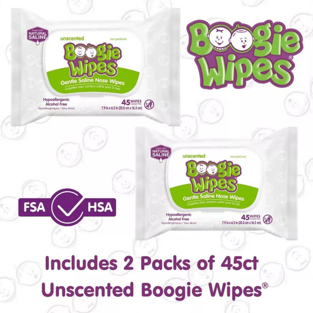 Boogie Wipes Saline Nose Wipes Unscented - 90 Count - Image 6