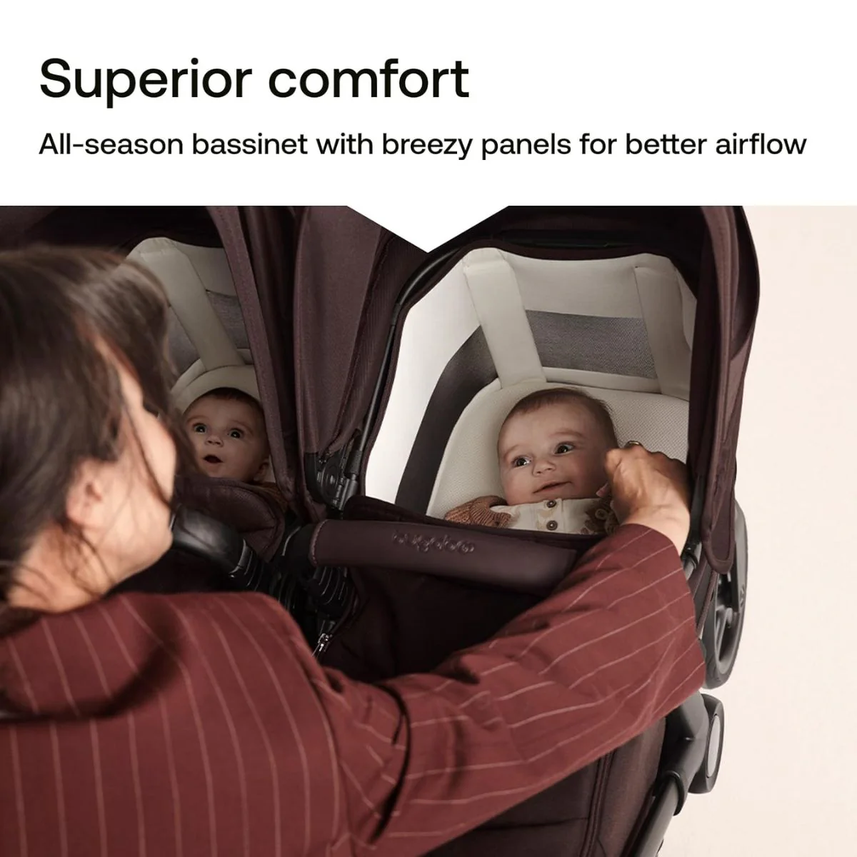 Bugaboo Donkey 6 Complete Single-to-Double Stroller - Black / Cocoa Brown - Image 17