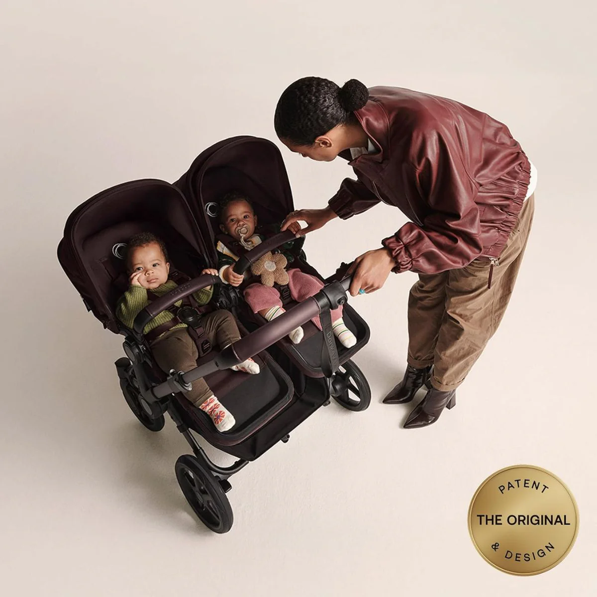 Bugaboo Donkey 6 Complete Single-to-Double Stroller - Black / Cocoa Brown - Image 2