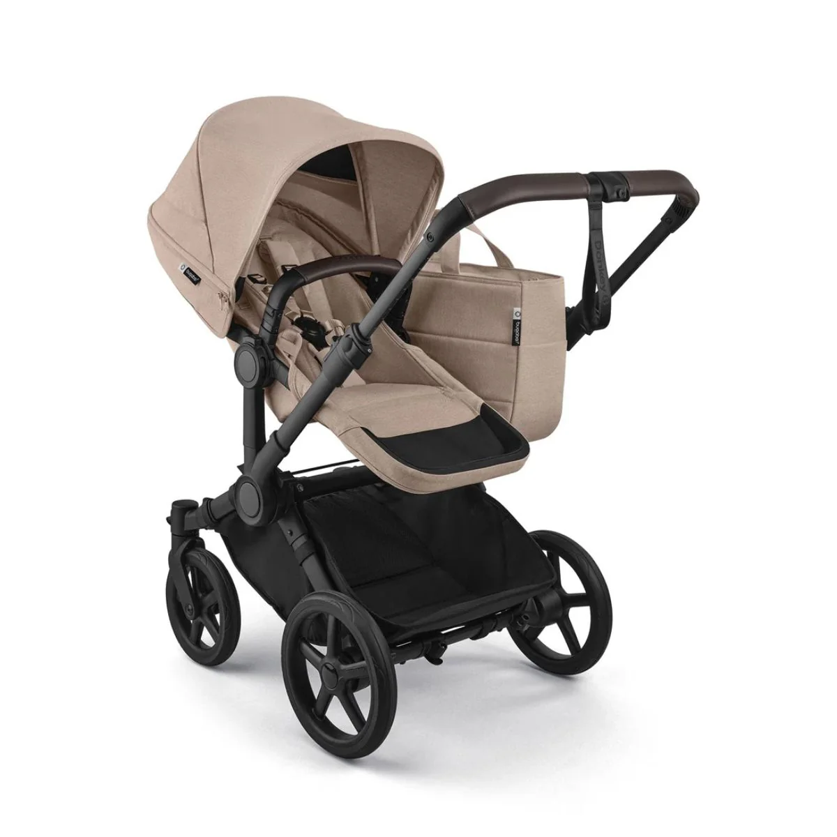 Bugaboo Donkey 6 Complete Single-to-Double Stroller - Black / Desert Taupe Melange - Image 5
