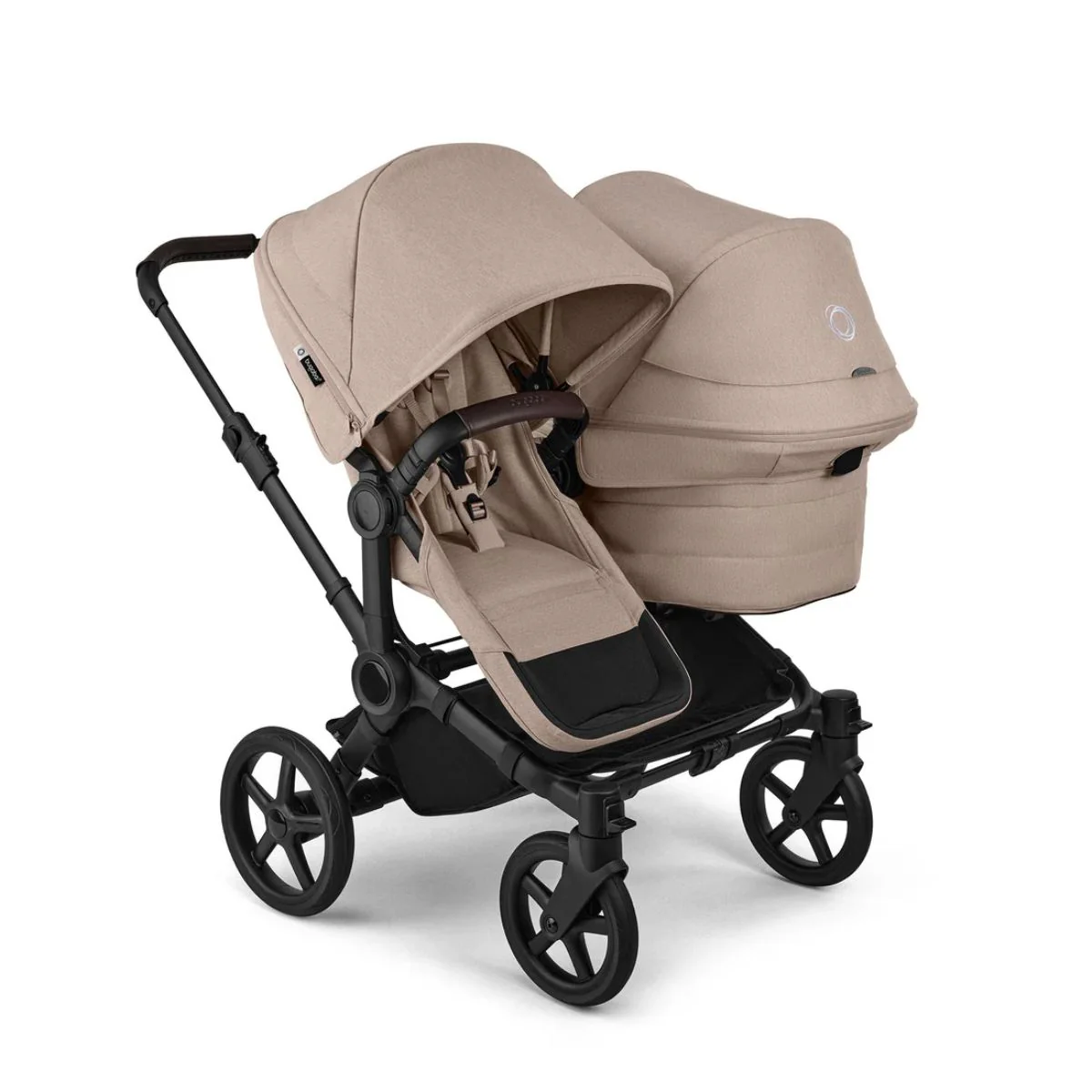 Bugaboo Donkey 6 Complete Single-to-Double Stroller - Black / Desert Taupe Melange - Image 7