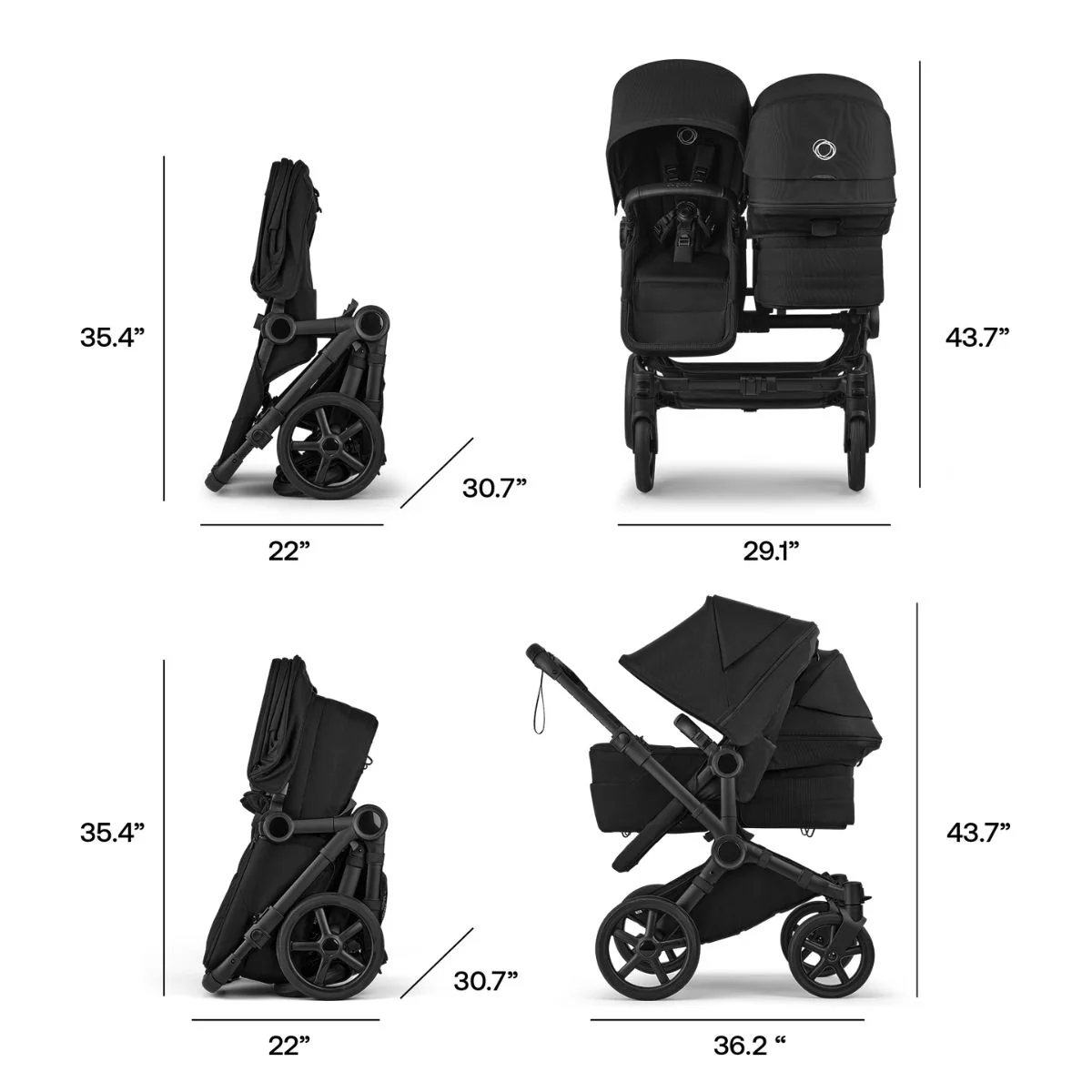 Bugaboo Donkey 6 Complete Single-to-Double Stroller - Black / Fern Green - Image 17