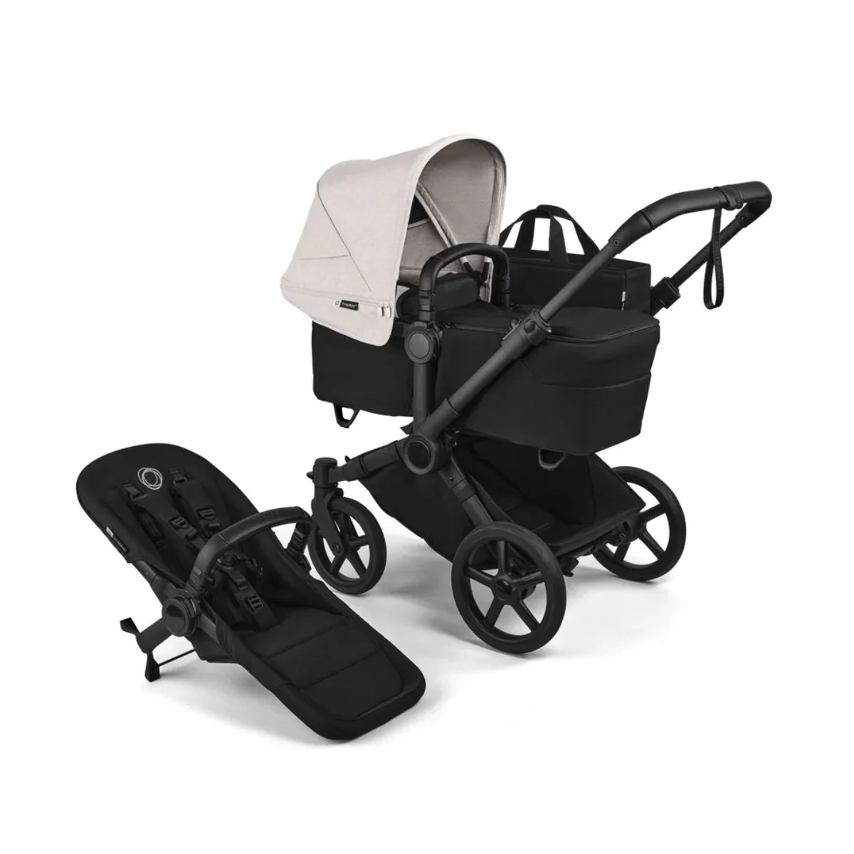 Bugaboo Donkey 6 Complete Single-to-Double Stroller - Black / Heritage Black / Misty White