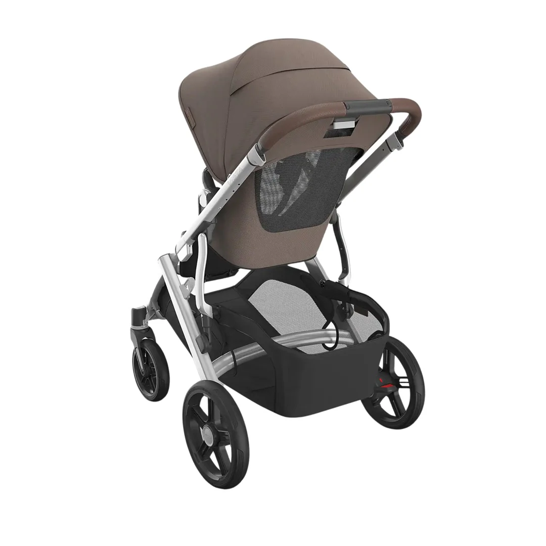 Uppababy Vista V3 Stroller - Theo Dark Taupe/Silver Frame/Chestnut Leather - Image 3