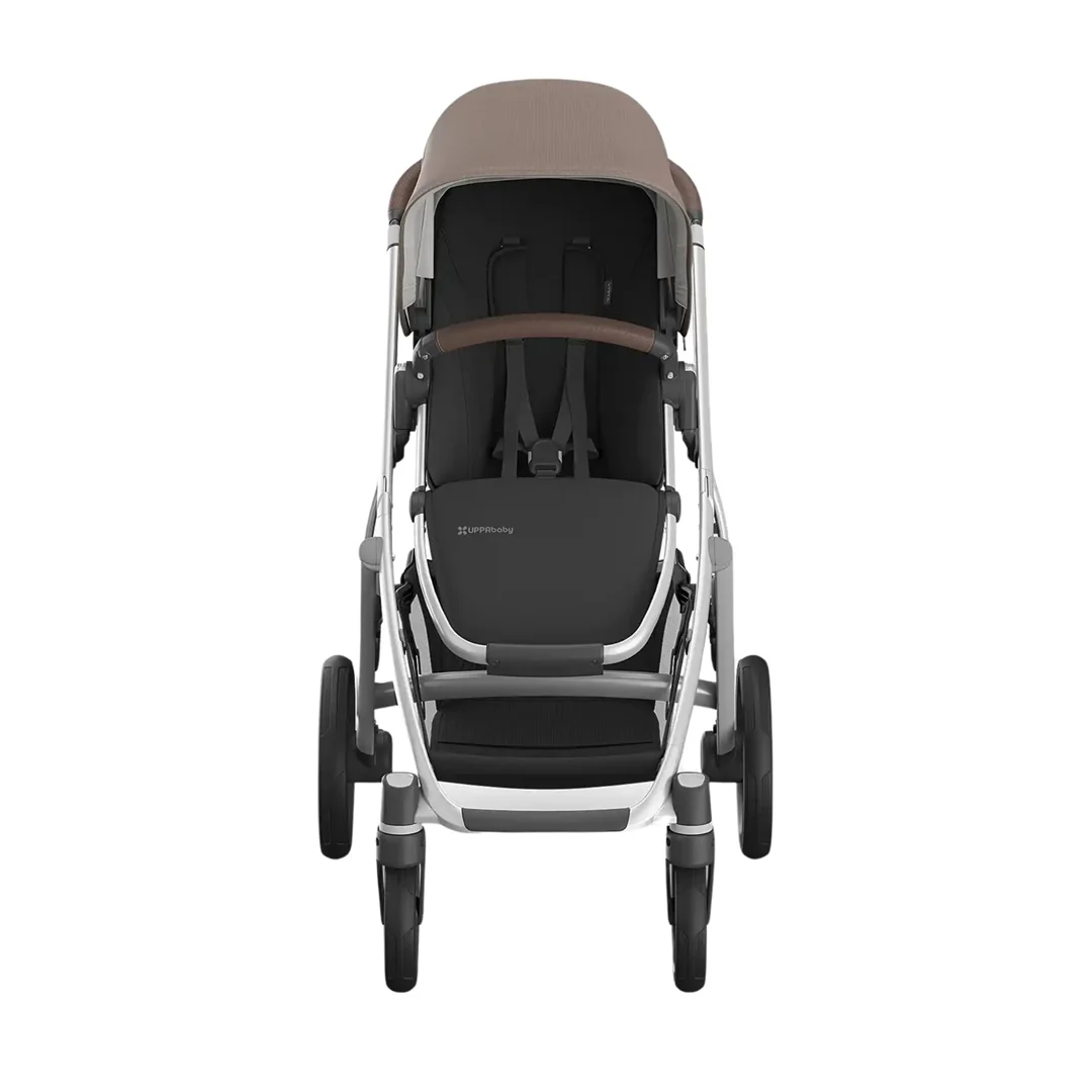 Uppababy Vista V3 Stroller - Theo Dark Taupe/Silver Frame/Chestnut Leather - Image 6
