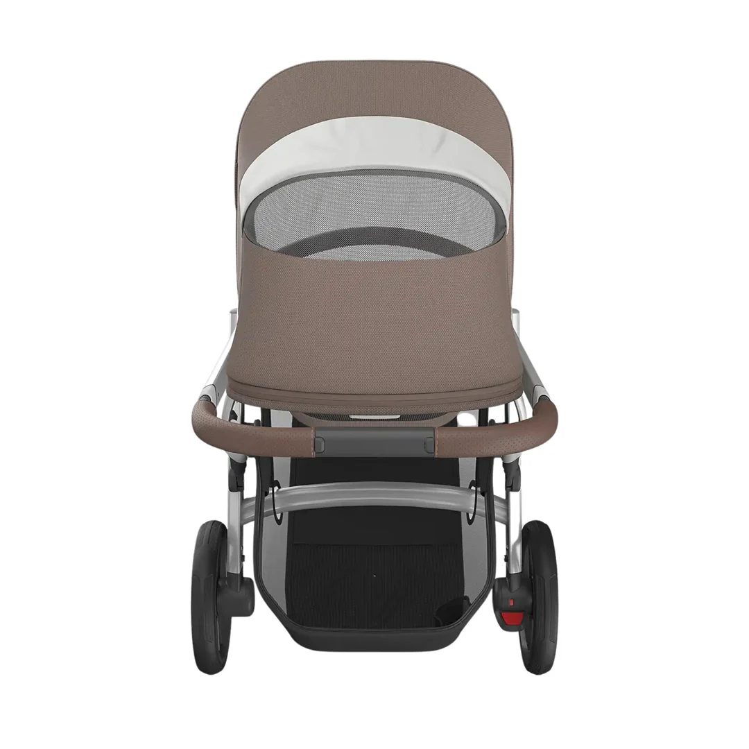 Uppababy Vista V3 Stroller - Theo Dark Taupe/Silver Frame/Chestnut Leather - Image 8
