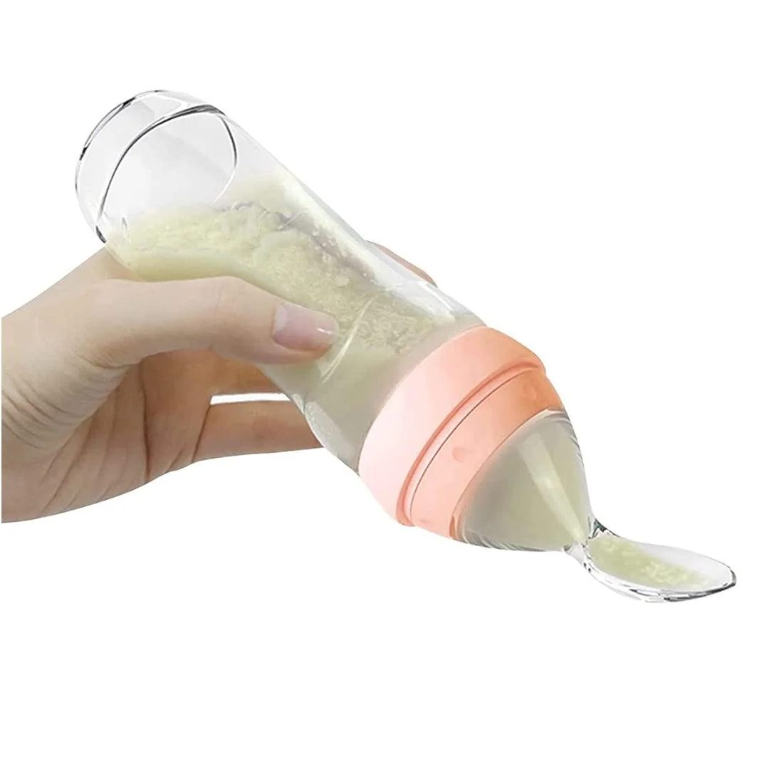 Haakaa Silicone Baby Food Dispensing Spoon Feeder 4oz - Peach