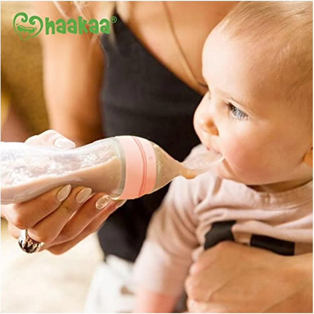 Haakaa Silicone Baby Food Dispensing Spoon Feeder 4oz - Peach - Image 10