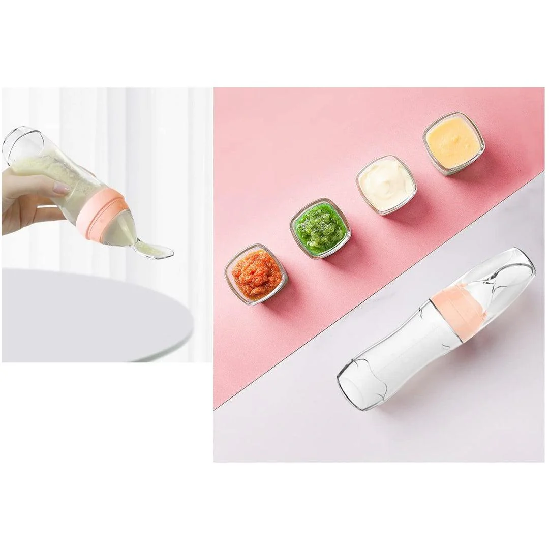Haakaa Silicone Baby Food Dispensing Spoon Feeder 4oz - Peach - Image 4
