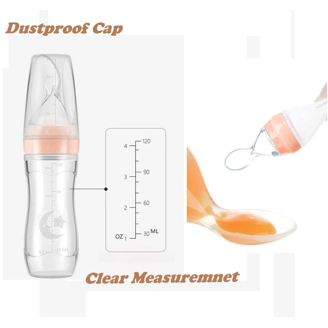 Haakaa Silicone Baby Food Dispensing Spoon Feeder 4oz - Peach - Image 7