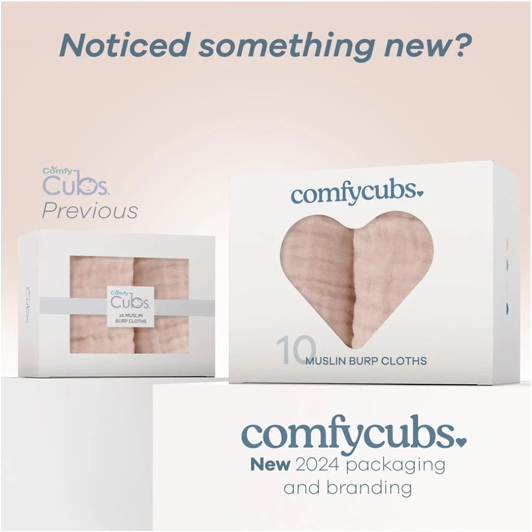 Comfy Cubs Muslin Burp Cloths Pack Of 6 - Blush - Image 7