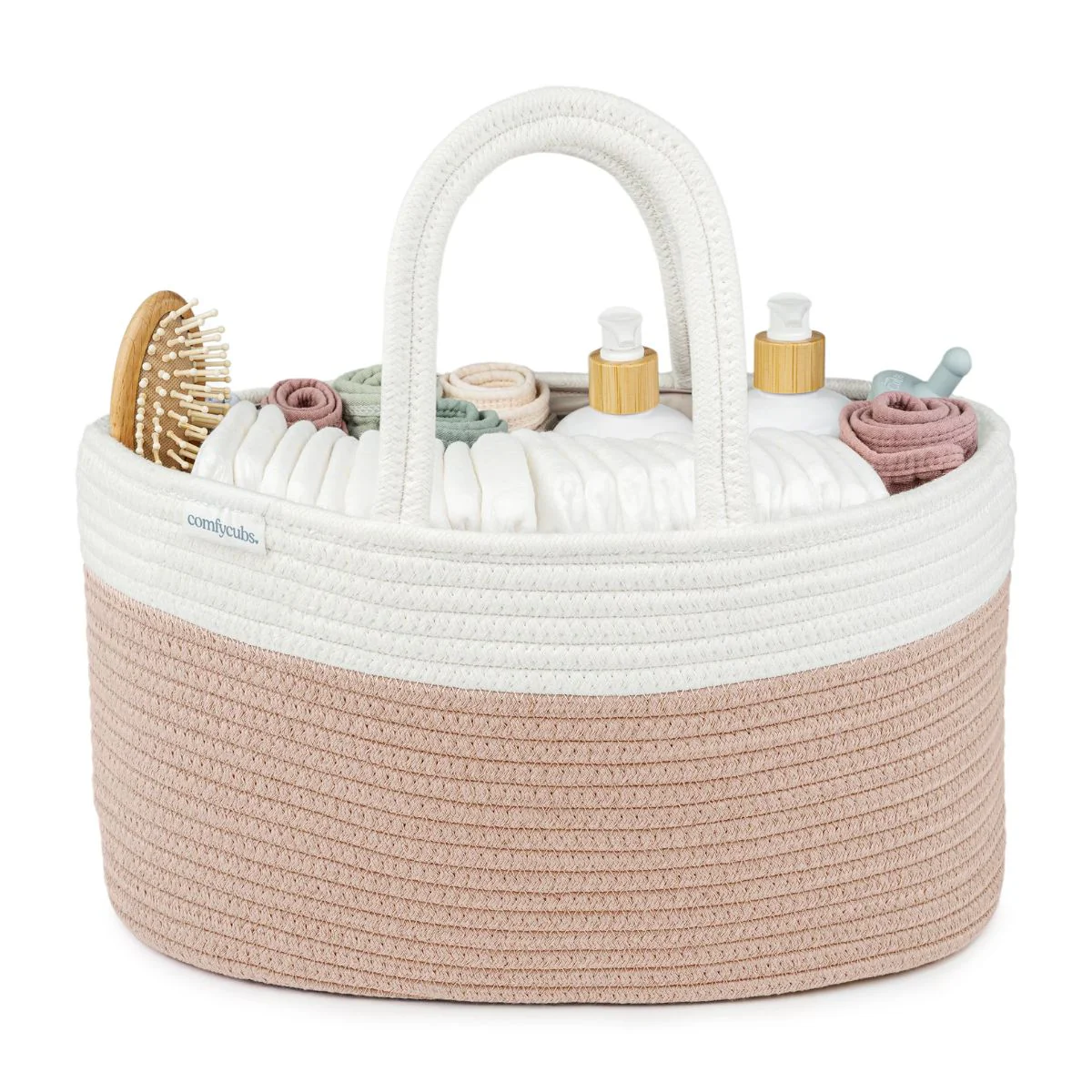 Comfy Cubs Rope Diaper Caddy - Blush