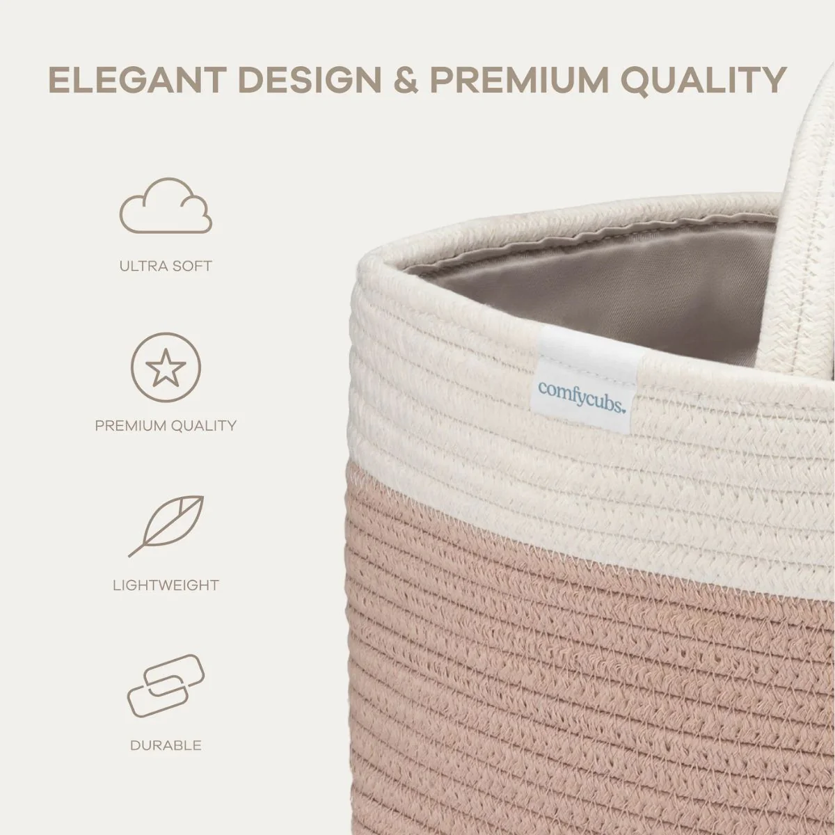 Comfy Cubs Rope Diaper Caddy - Blush - Image 3
