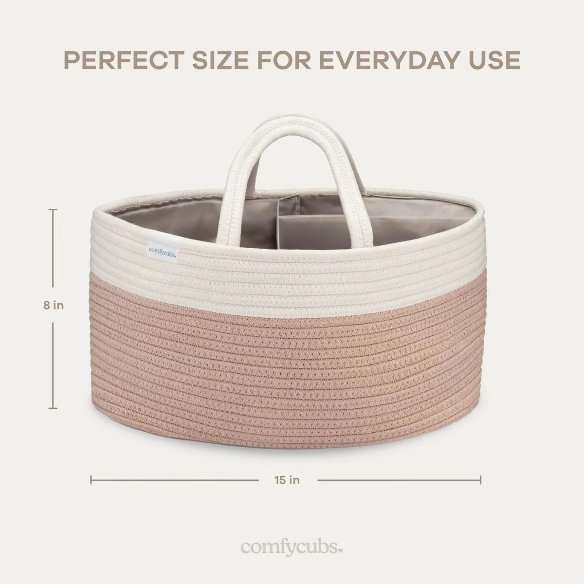 Comfy Cubs Rope Diaper Caddy - Blush - Image 5