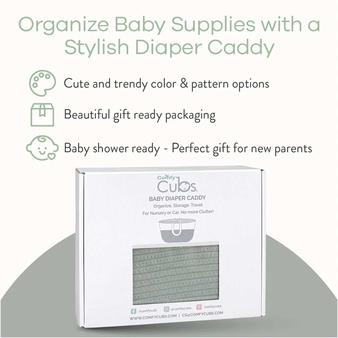 Comfy Cubs Rope Diaper Caddy - Sage - Image 4