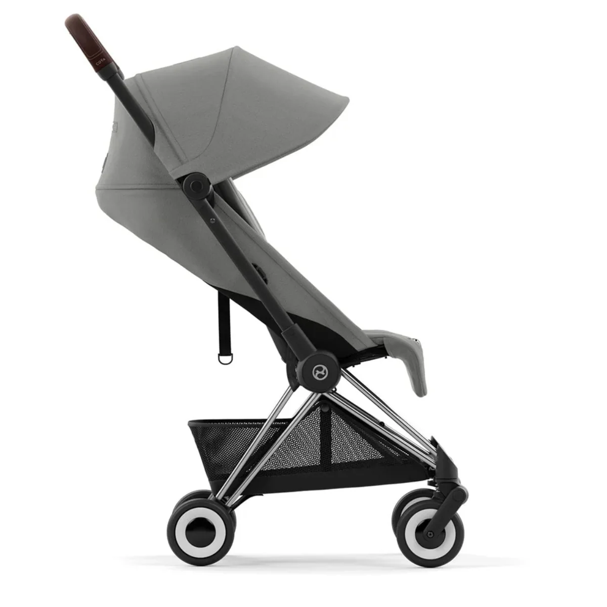 Cybex Coya Compact Stroller - Chrome / Dark Brown / Mirage Grey - Image 4