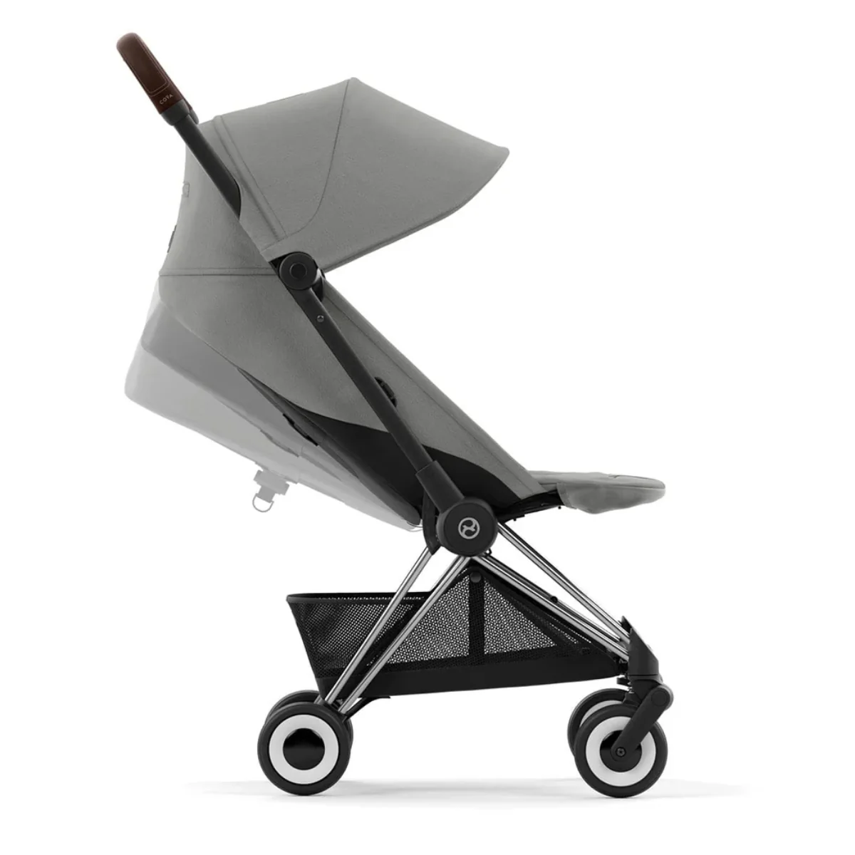 Cybex Coya Compact Stroller - Chrome / Dark Brown / Mirage Grey - Image 5