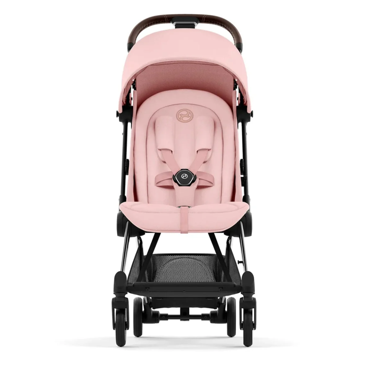 Cybex Coya Compact Stroller - Chrome / Dark Brown / Peach Pink - Image 3