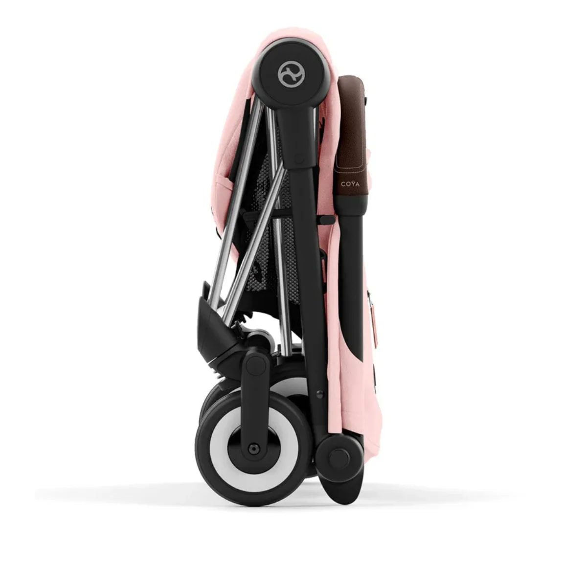 Cybex Coya Compact Stroller - Chrome / Dark Brown / Peach Pink - Image 7