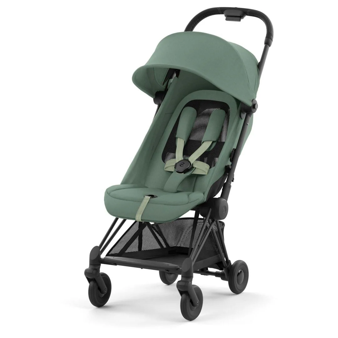 Cybex Coya Compact Stroller - Matte Black / Leaf Green - Image 3