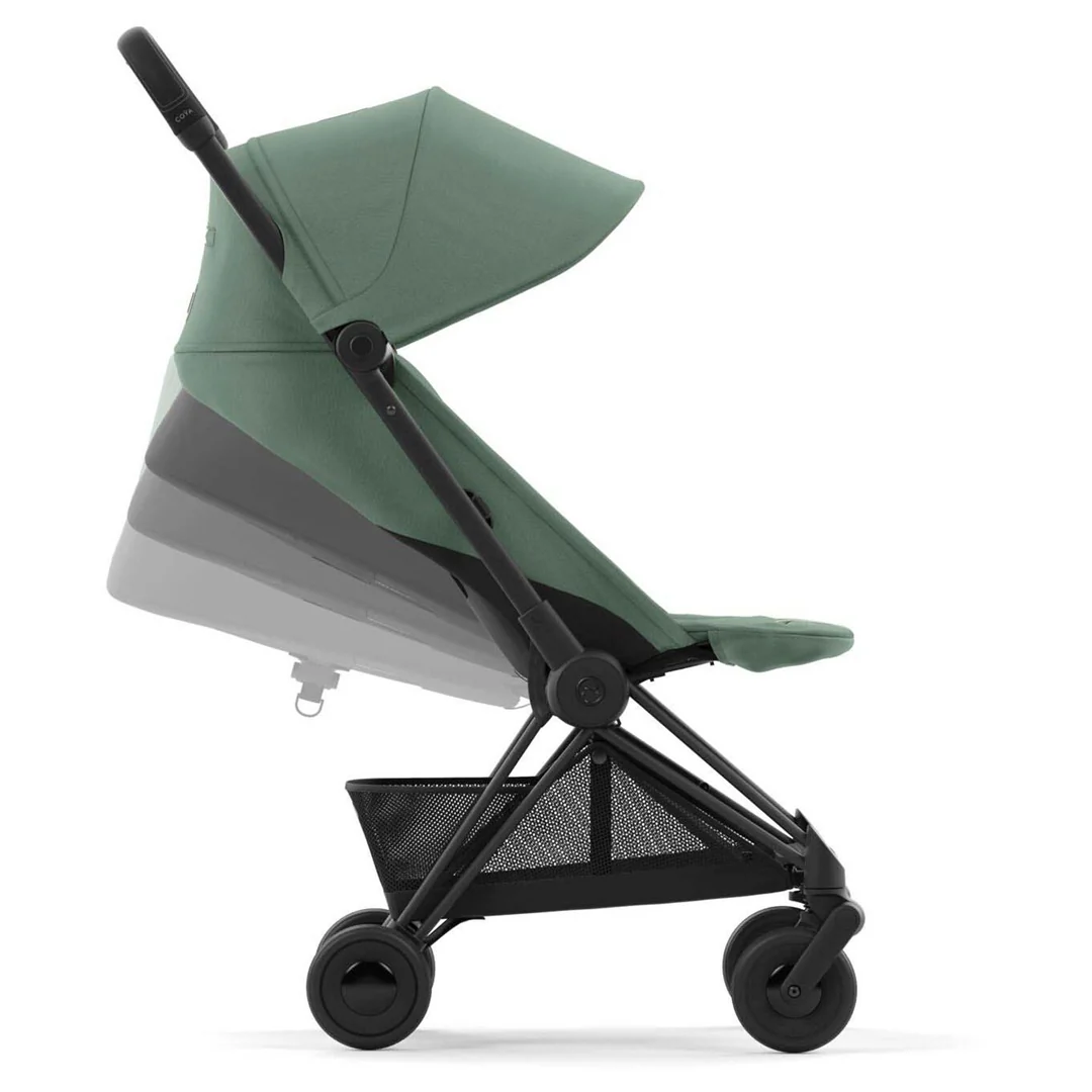 Cybex Coya Compact Stroller - Matte Black / Leaf Green - Image 7