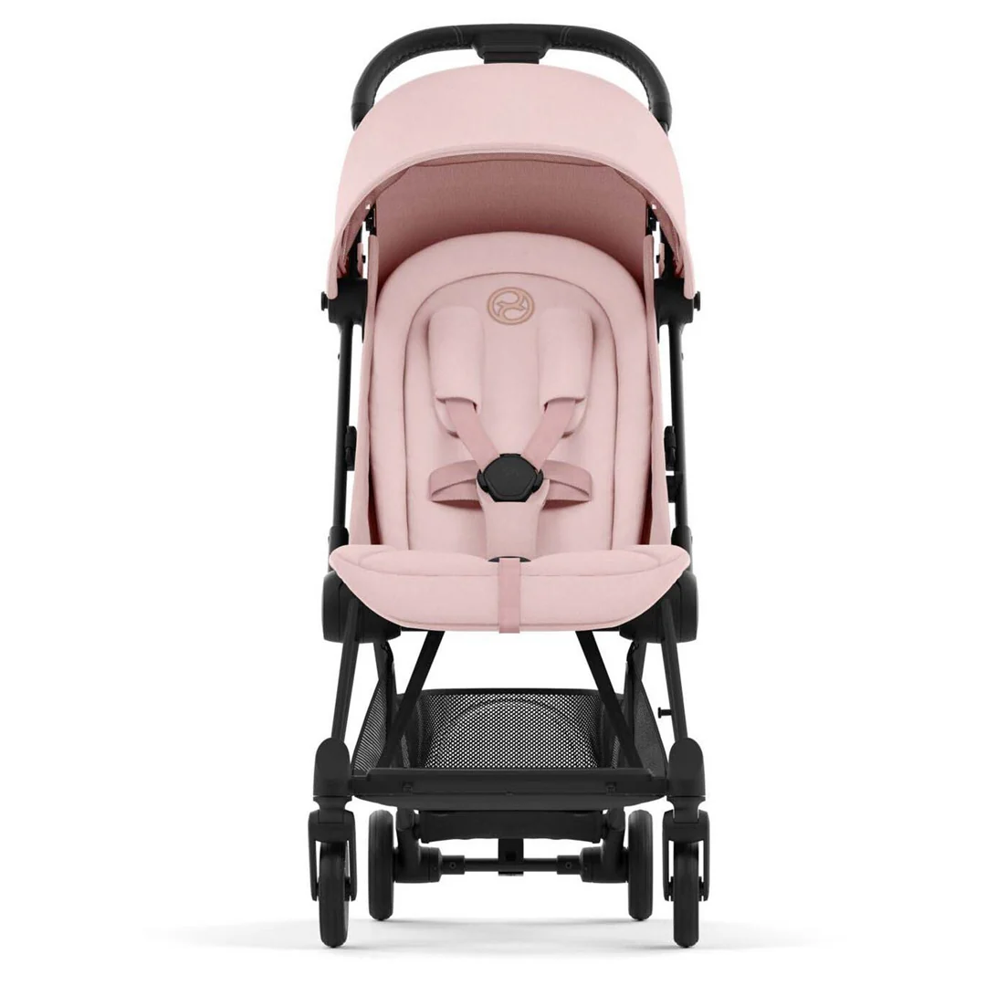 Cybex Coya Compact Stroller - Matte Black / Peach Pink - Image 3