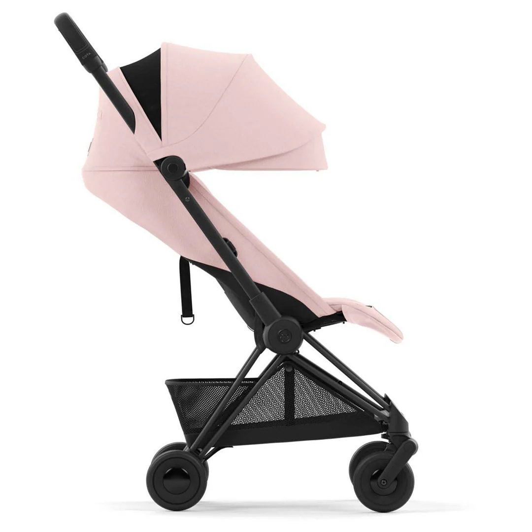Cybex Coya Compact Stroller - Matte Black / Peach Pink - Image 5