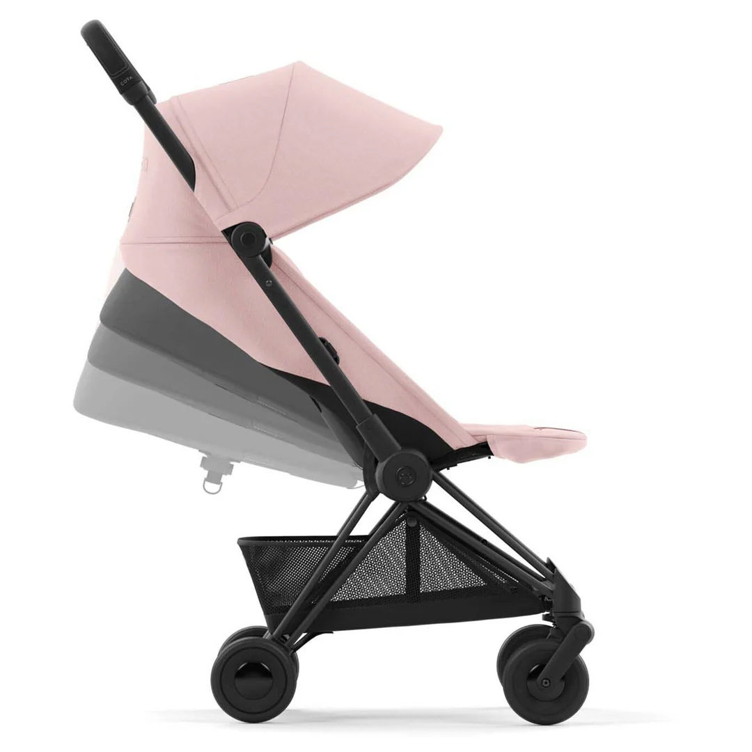 Cybex Coya Compact Stroller - Matte Black / Peach Pink - Image 6