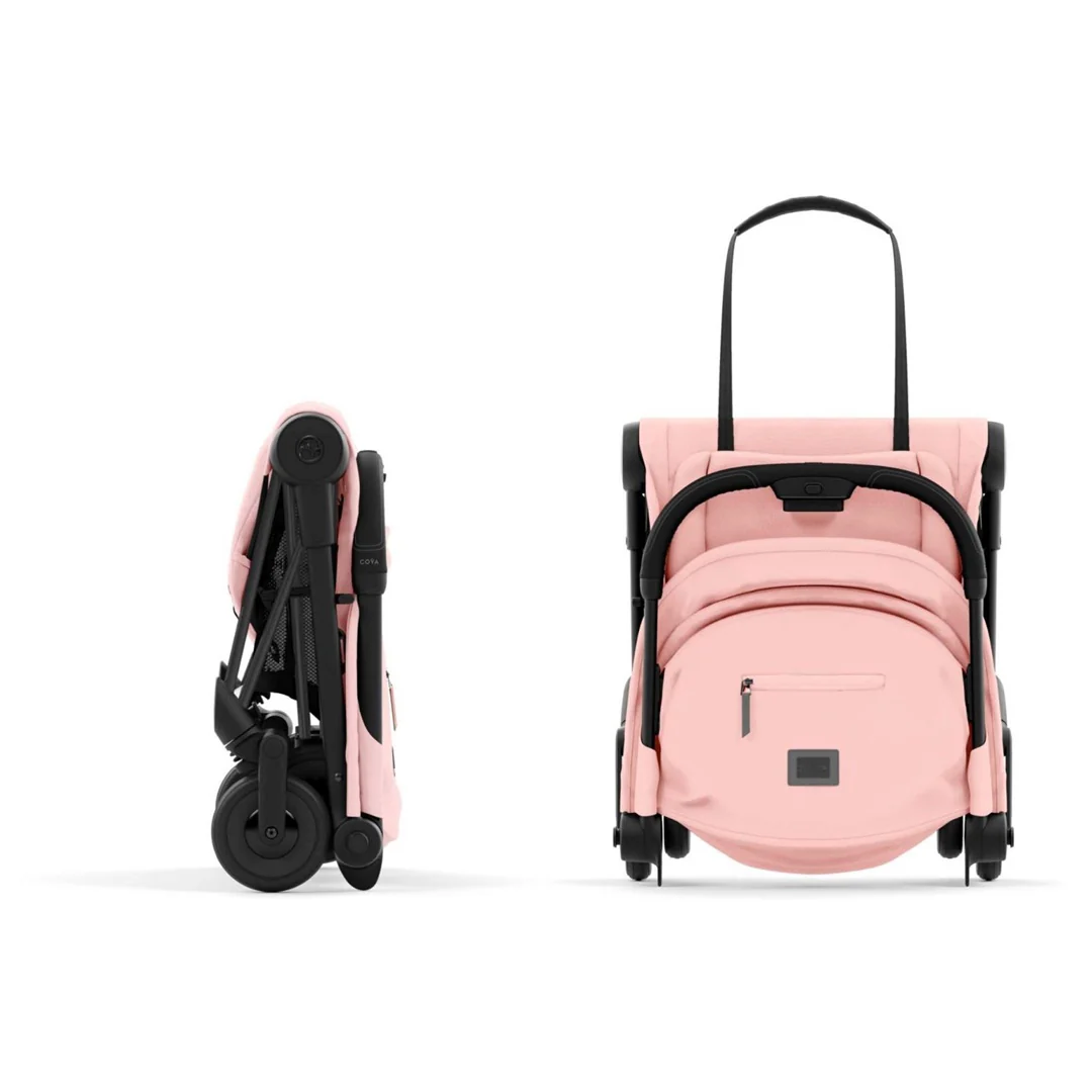 Cybex Coya Compact Stroller - Matte Black / Peach Pink - Image 8