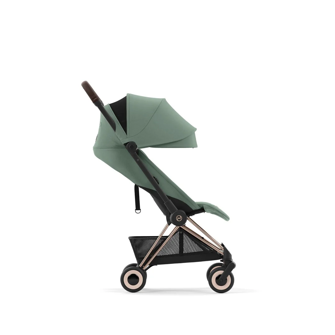 Cybex Coya Compact Stroller - Rose Gold / Leaf Green - Image 7