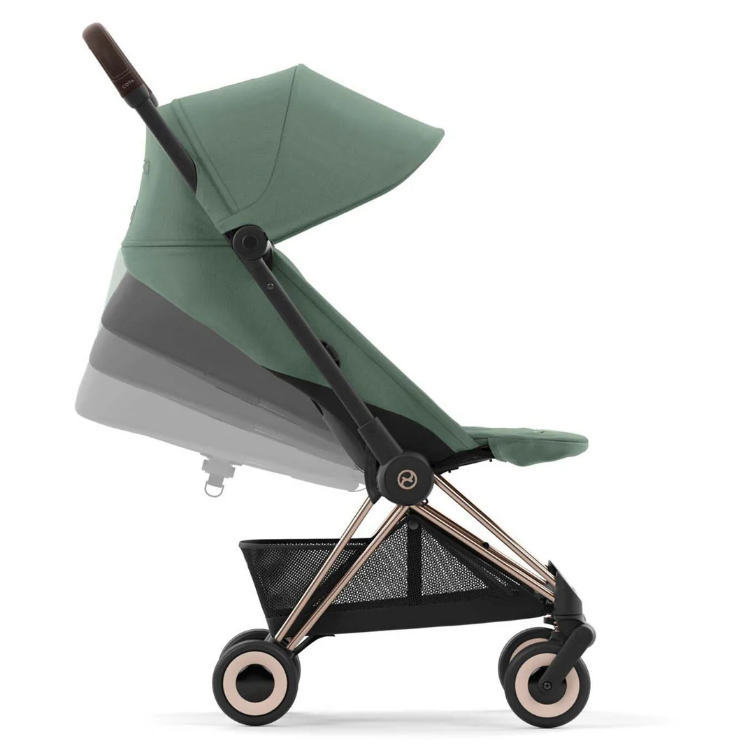 Cybex Coya Compact Stroller - Rose Gold / Leaf Green - Image 9