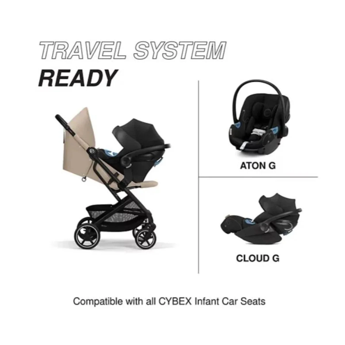 Cybex Beezy Compact Stroller - Almond Beige - Image 19