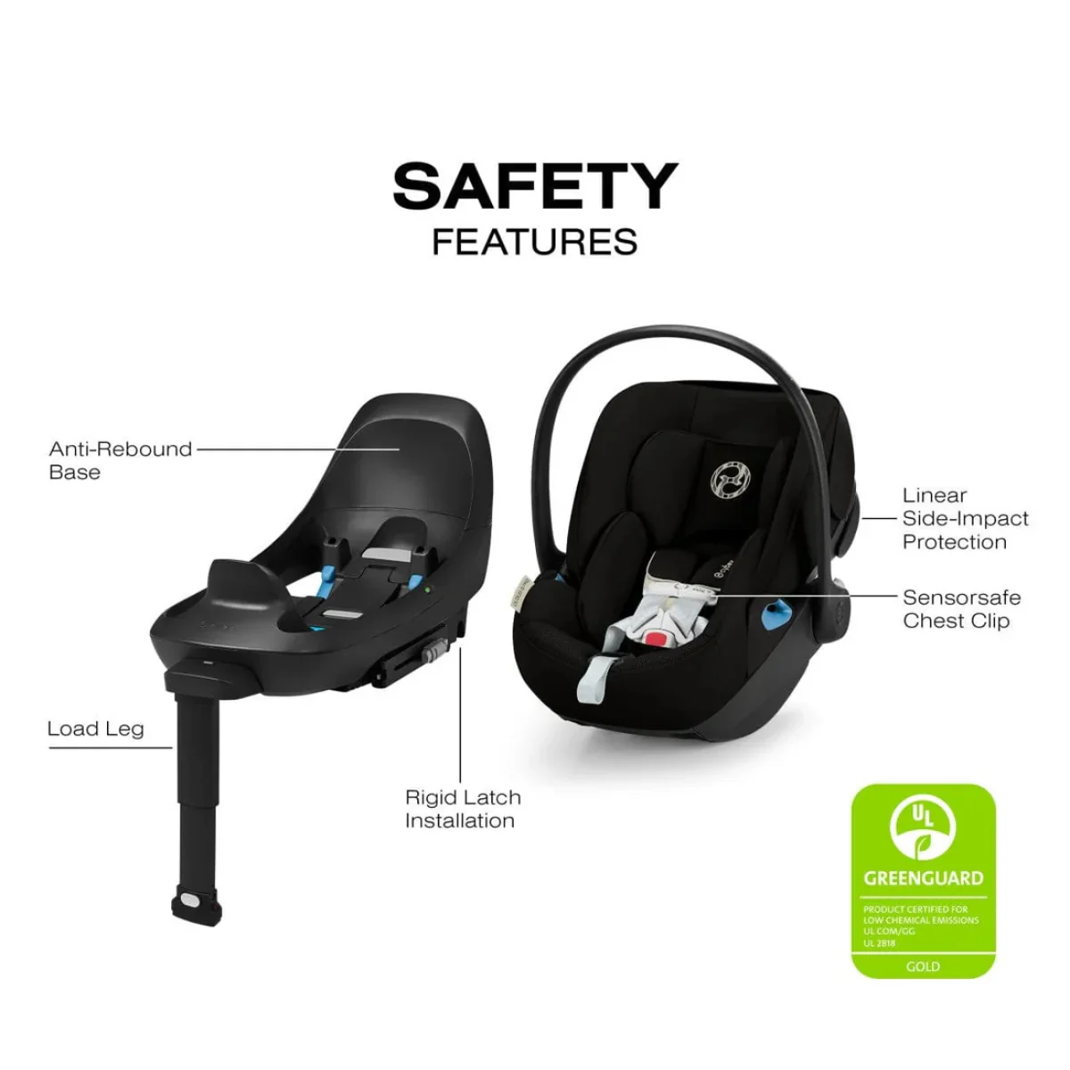 CYBEX Cloud G Pro Comfort Extend Infant Car Seat - Moon Black - Image 6